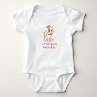 Söt tjejvalp med rosa rosett t shirt