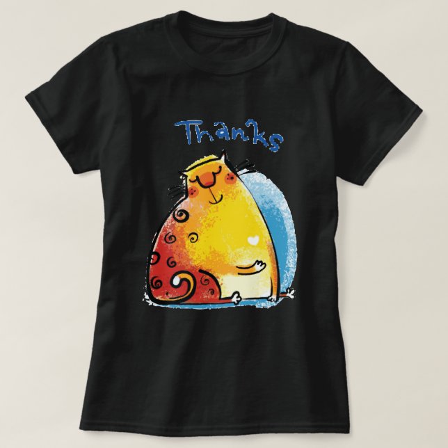 Söt Tjock Katt T Shirt (Design framsida)