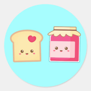 Söt Toast och Jordgubbssylt, Sprid Kärlek Runt Klistermärke