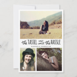 Söt tofs var mödan värd Examen Tre bilder Inbjudningar