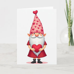 Söt Tomte Alla Hjärtans Dag-Kort Kort