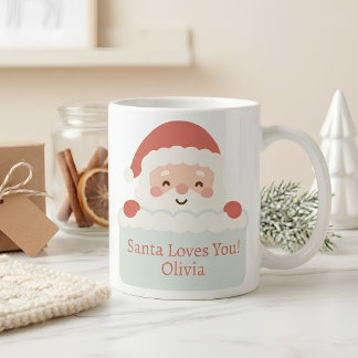 Söt tomte älskar dig Personlig julnamn Kaffemugg