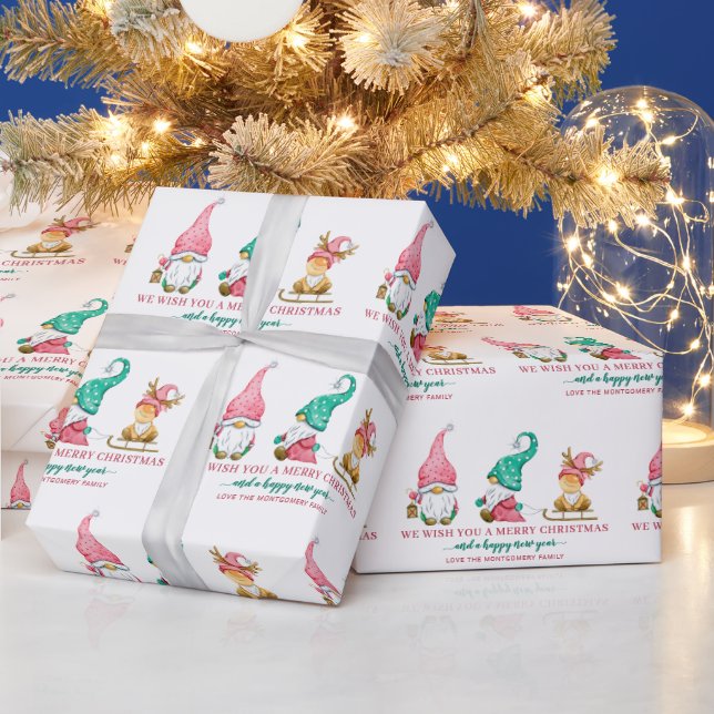 Söt Tomte Anpassad Jul Presentpapper (Helgdagar)