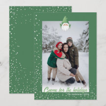 Söt tomte för höjdagarna familjefoto