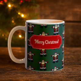 Söt tomte God Jul! Tomtemönster Kaffemugg