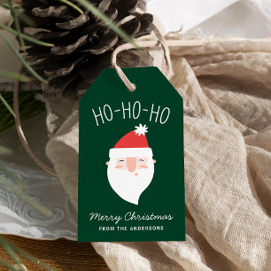 Söt tomte Ho Ho Ho God Jul Presentetikett