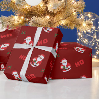 Söt tomte HO HO HO julpapper