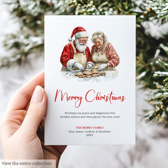 Söt tomte jul barn stilfull röd grön hälsning  julkort (Cute Santa Claus Kids Stylish Red Green Greeting Card)