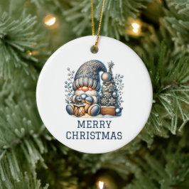Söt Tomte Jul Julgransprydnad Keramik