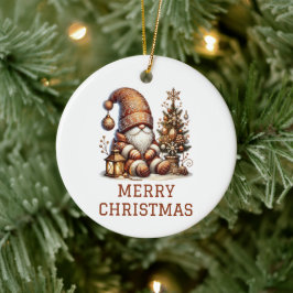 Söt Tomte Jul Julgransprydnad Keramik