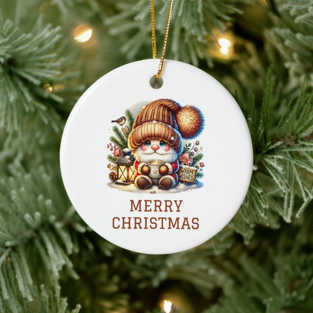 Söt Tomte Jul Julgransprydnad Keramik (Träd)