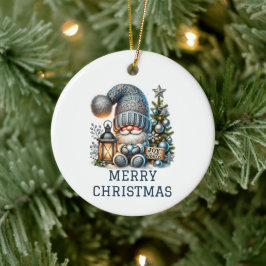 Söt Tomte Jul Julgransprydnad Keramik