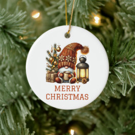 Söt Tomte Jul Julgransprydnad Keramik