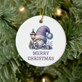 Söt Tomte Jul Julgransprydnad Keramik