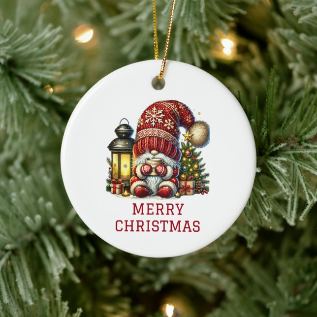 Söt Tomte Jul Julgransprydnad Keramik (Träd)