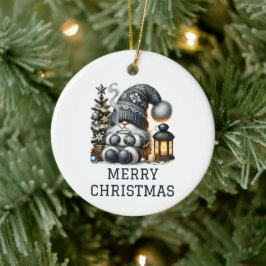 Söt Tomte Jul Julgransprydnad Keramik