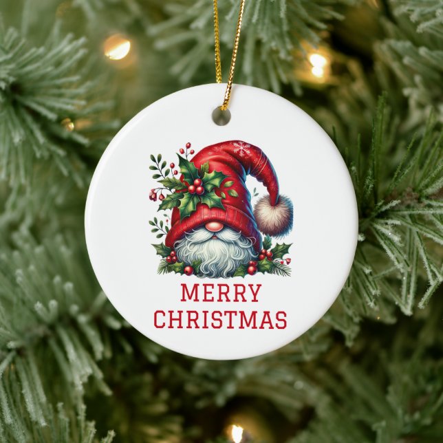 Söt Tomte Jul Julgransprydnad Keramik (Träd)
