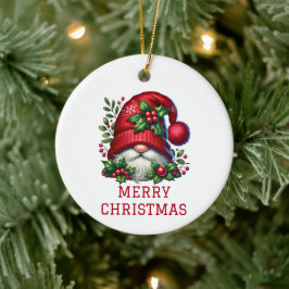 Söt Tomte Jul Julgransprydnad Keramik