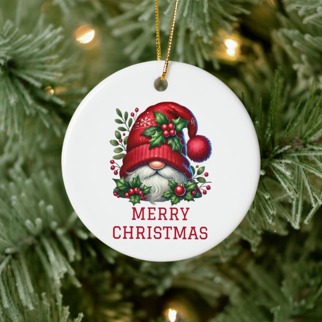 Söt Tomte Jul Julgransprydnad Keramik (Träd)