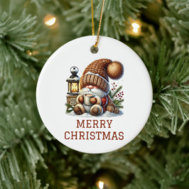 Söt Tomte Jul Julgransprydnad Keramik