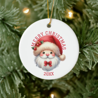 Söt Tomte Jul Julgransprydnad Keramik