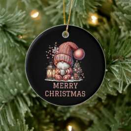 Söt Tomte Jul Julgransprydnad Keramik