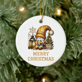 Söt Tomte Jul Julgransprydnad Keramik