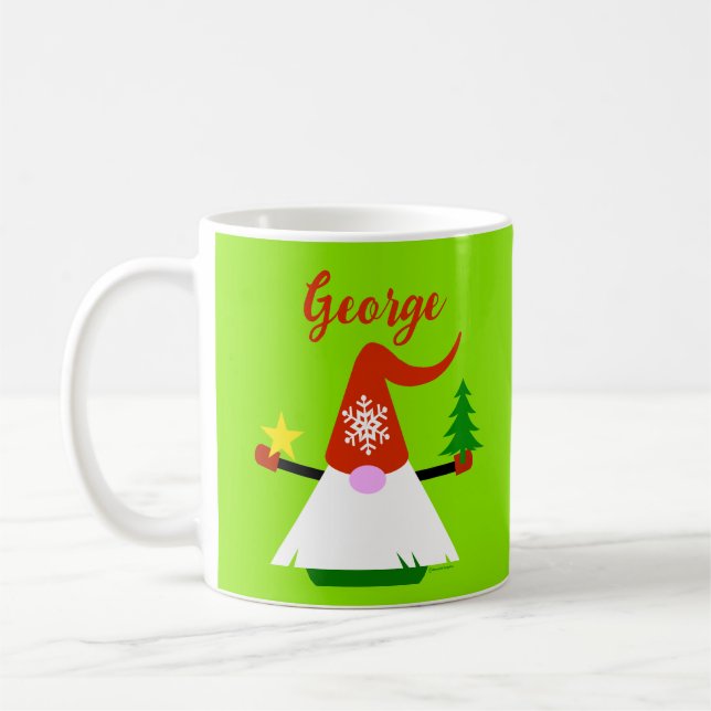 Söt Tomte Jul Kaffe Mugg (Vänster)
