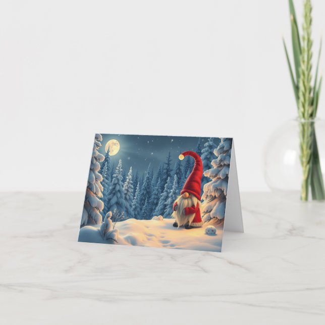 Söt tomte julkort tack kort (Framsida)