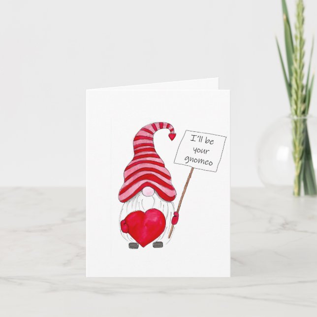 Söt Tomte Kärlek Alla Hjärtans Dag Kort (Framsida)
