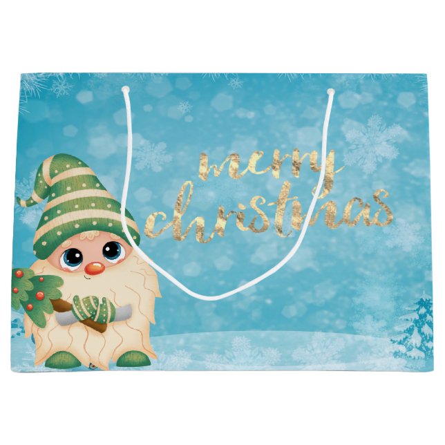 Söt tomte med julgran semester (Framsidan)
