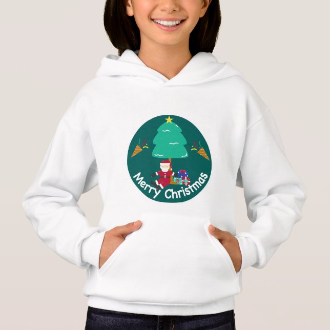 Söt tomte och julgran  t shirt (Framsida)