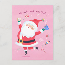 Söt tomte rosa postkort vykort