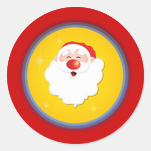 Söt tomte runt klistermärke