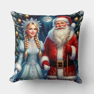 🎅 Söt tomte snöig jul ❄️ Kudde