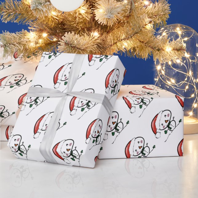 Söt tomte snöman presentpapper (Helgdagar)