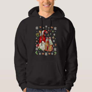 Söt tomtegnom med pepparkakshus & snöflinga hoodie