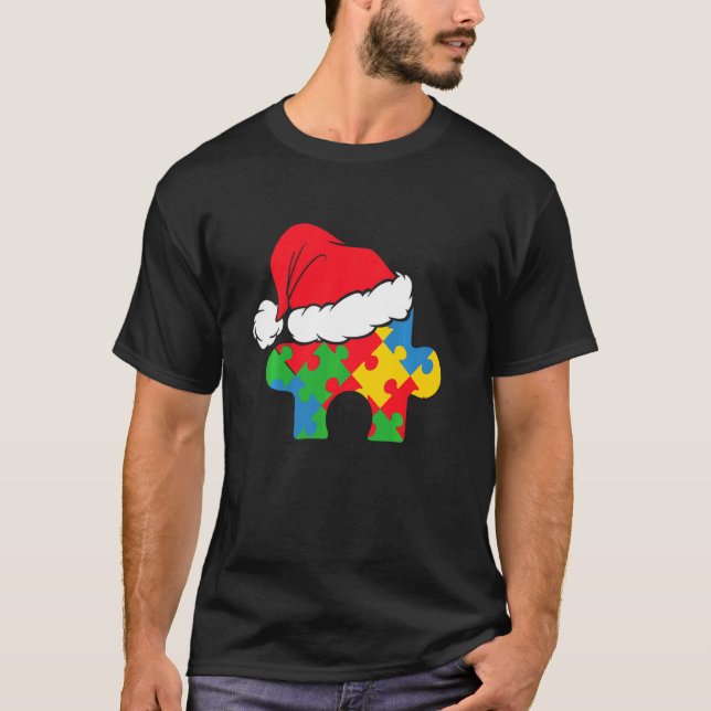 Söt tomtelucka Autism julpussel autistisk Xm T Shirt (Framsida)