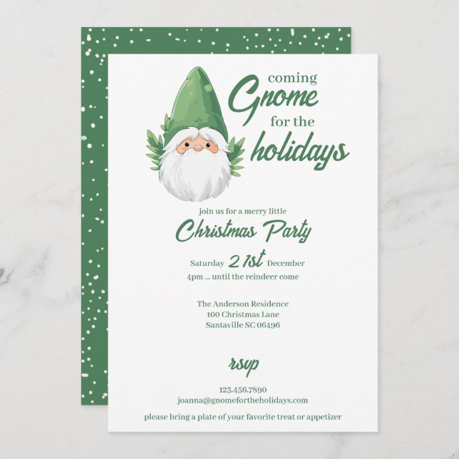 Söt tomtenisse för högtiderna julkort (Fram/baksida)