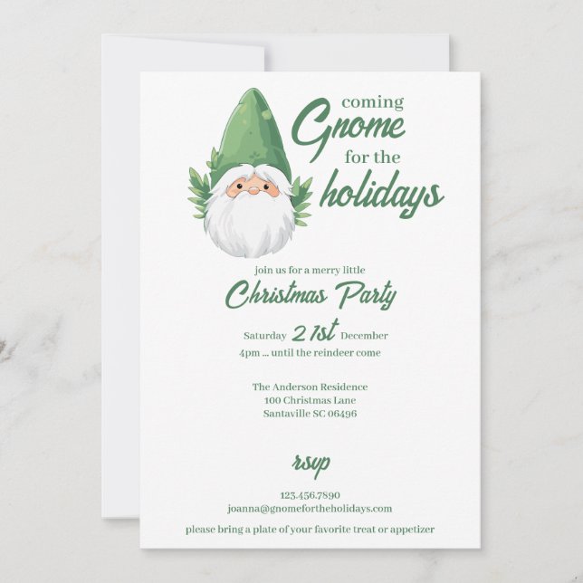 Söt tomtenisse för högtiderna julkort (Framsida)