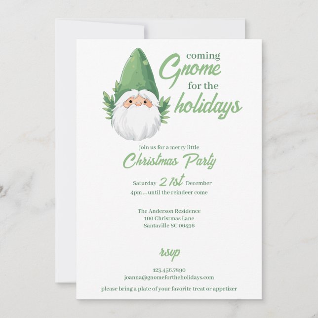 Söt tomtenisse för högtiderna julkort (Framsida)