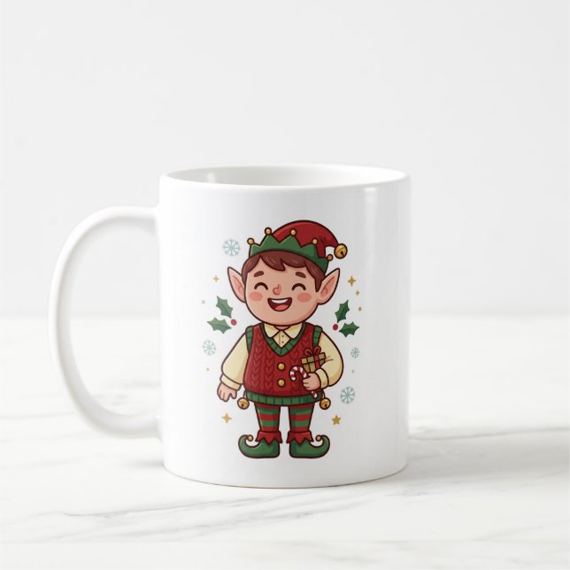 Söt tomtens tomte julmugg kaffemugg (Vänster)