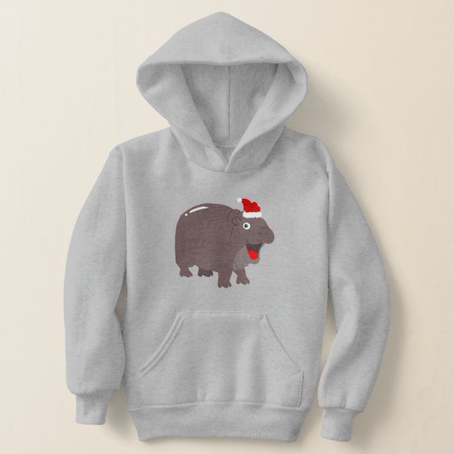 Söt, tomtippo christmas hippopotamus t shirt (Laydown)