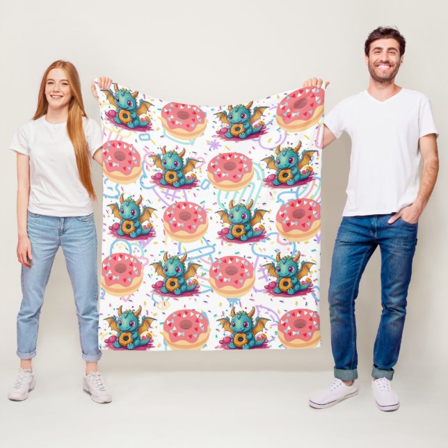 Söt tooth Dragon-utskrift Fleecefilt (På plats)