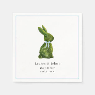 Söt Topiary Kanin Pojke Baby Shower Pappersservett