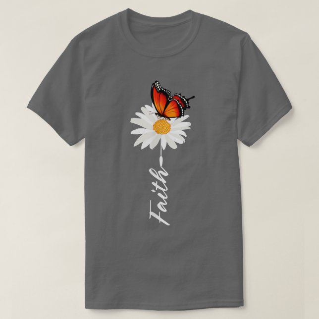 Söt toppar för kvinnors troliga daisy av fjärilstr t shirt (Design framsida)