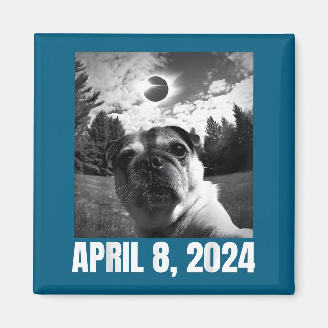 Söt total solförmörkelse 8 april magnet (Framsidan)