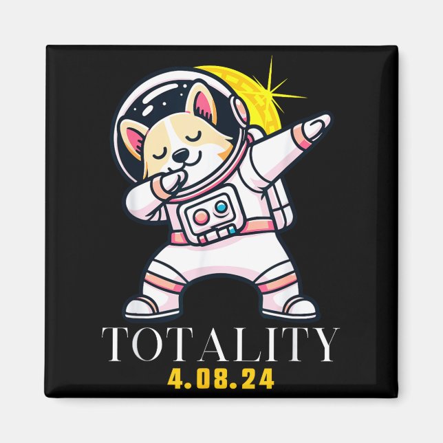Söt total solförmörkelse dabbing Shiba Magnet (Framsidan)