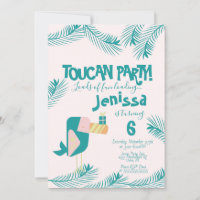 Söt Toukan Luau Tropisk Fågel Födelsedag Sommar In