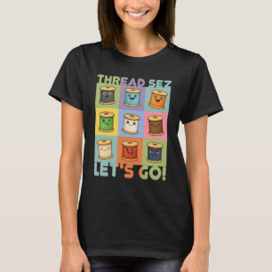 Söt tråd collage sy quiltare sömmerska t shirt